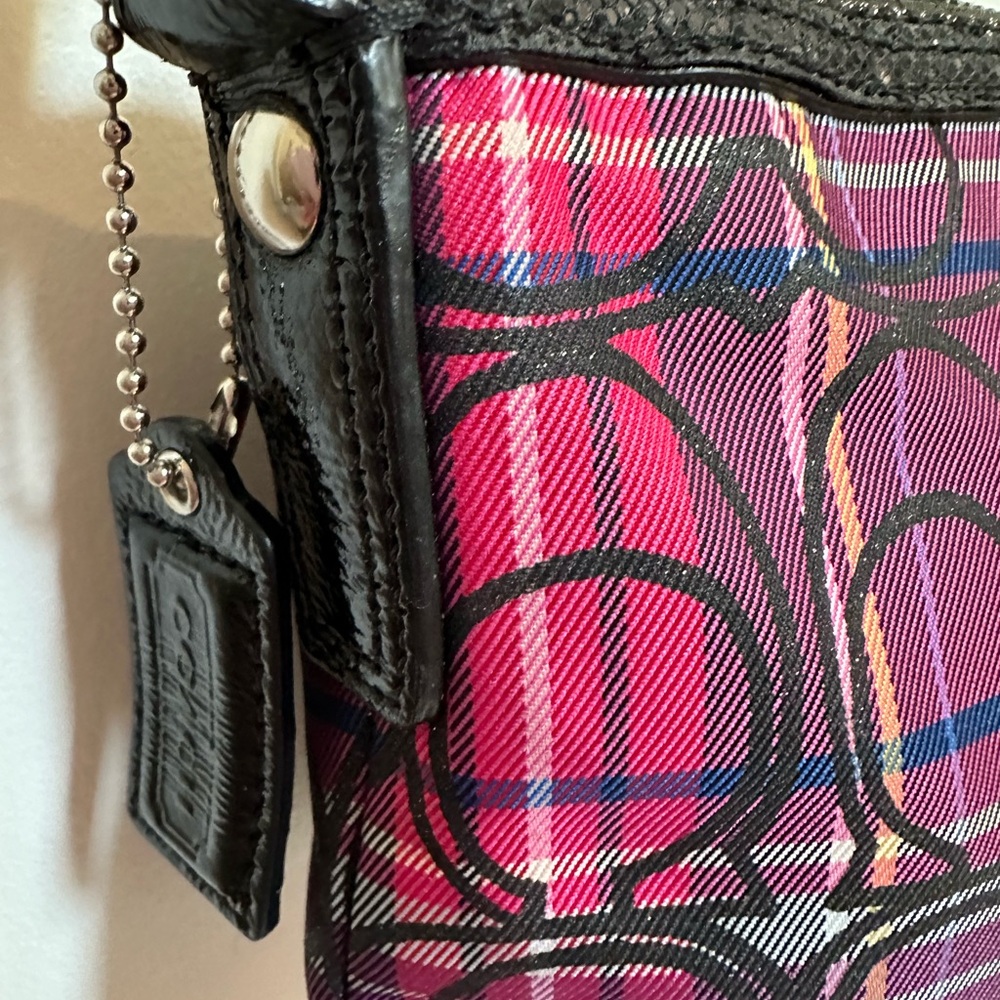 EUC …Authentic Coach Pink and Black Crossbody Bag with Signature Design… - Picture 8 of 8